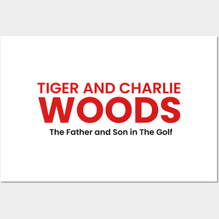 Tiger Woods and Charlie Woods Posters and Art